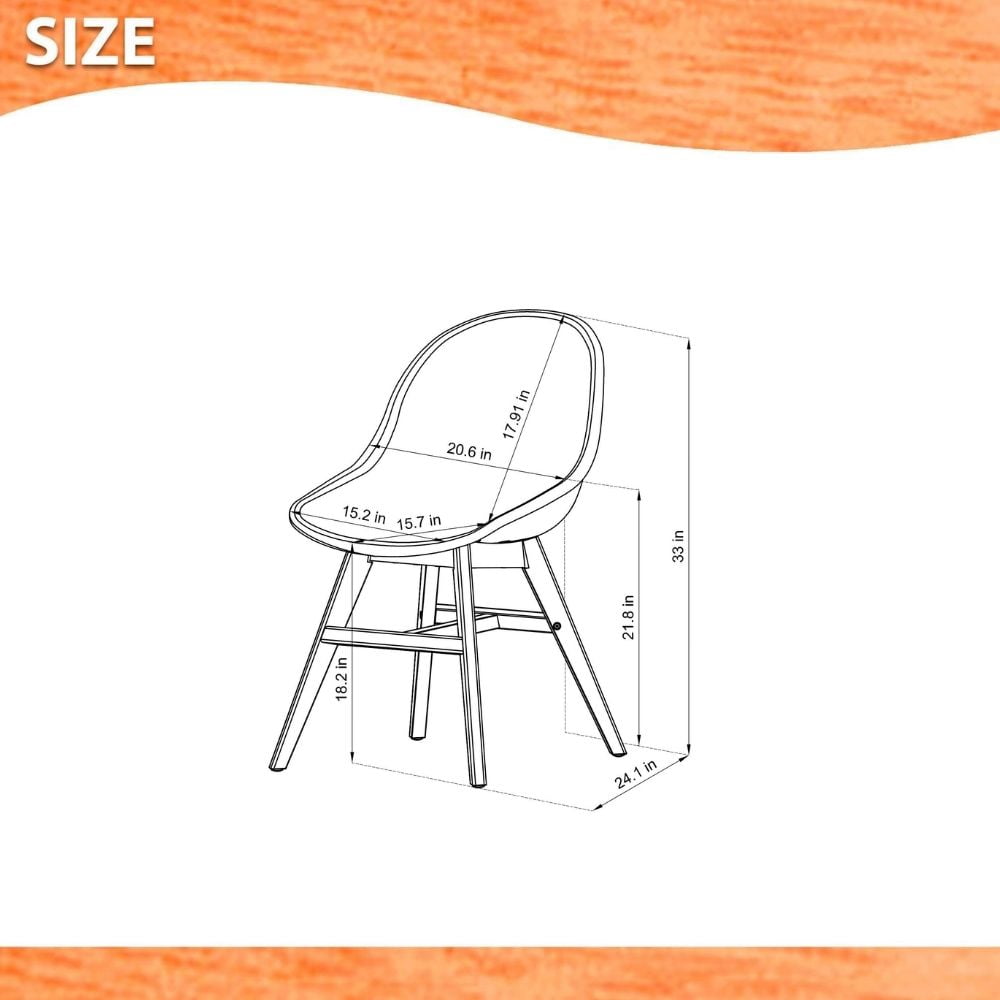 Midtown Concept Barrow 4-Piece Indoor Chair Set | Eucalyptus Wood | Ideal for Indoors