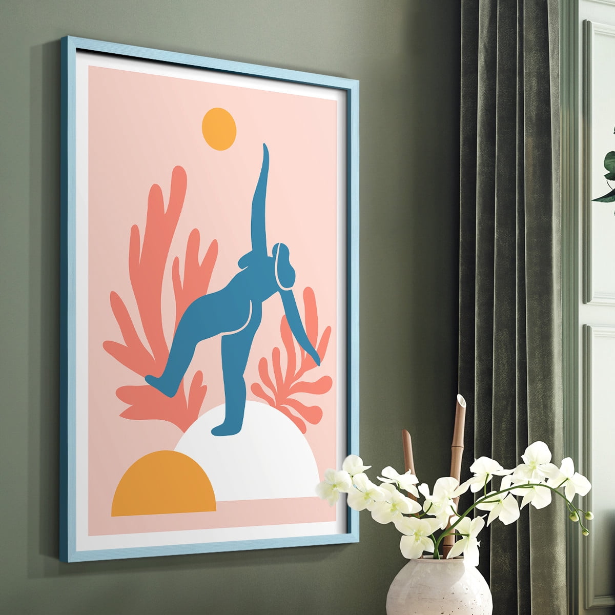 Matisse CCCXVIII in Blue Solid Wood 11 x 14 Framed Print