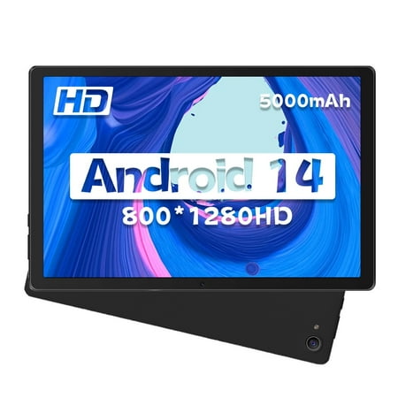 Tablet 10 inch Android 14 Tablet Octa-Core Processor with 64GB Storage Dual 5MP+8MP Camera WiFi 6 Bluetooth TF 1TB Long Battery Life Performance Tablet (Black)