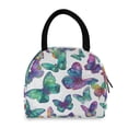 thumbnail image 2 of 7L Volume Handheld Insulated Reusable Meal Tote Lunch Bags Colorful Butterflies, 2 of 6