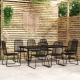 thumbnail image 1 of vidaXL 9 Piece Garden Dining Set Black, 1 of 4