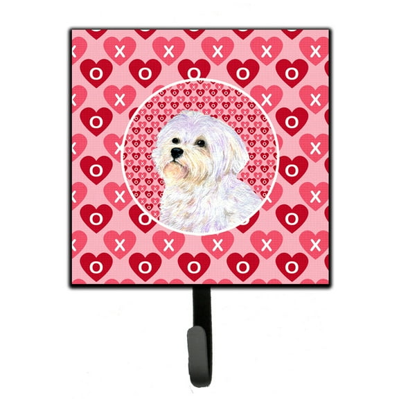 Maltese Hearts Love and Valentines Day Portrait Leash or Key Holder