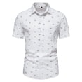 thumbnail image 1 of Camisa de manga corta informal de negocios con estampado de moda para hombre de verano Pompotops oipoqjl44183, 1 of 9
