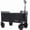 Black, variant on All-in-One Convertible Folding 4-Wheel Trolley with Bench Seat and Dog Leash - Heavy Duty Foldable Utility Trolley for Camping, Beach, Shopping - Versatile Seating and Storage Space, Pink