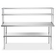 thumbnail image 4 of GRIDMANN NSF Stainless Steel Commercial Kitchen Prep & Work Table Plus A 2 Tier Shelf - 72 in. x 12 in., 4 of 7