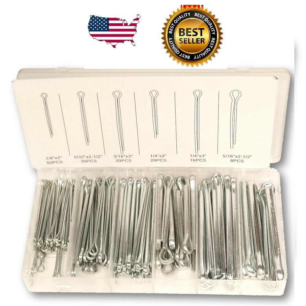 144-Pieces Large Assorted Cotter Pins Extra Large Pin Assortment Cotter Keys Set 