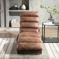 thumbnail image 3 of paproos Massage Chaise Lounge, Indoor Ergonomic Electric Massage Long Lounger with Remote Control, Modern Linen Upholstered Recliner Chair Sleeper Chair for Living Room Bedroom Office, Coffee, 3 of 13