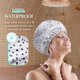 thumbnail image 2 of Gorro de ducha reutilizable para mujer, gorro de baño impermeable y duradero con forro de doble capa, gorro ajustable, 2 of 4