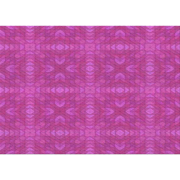 Ahgly Company Machine Washable Indoor Rectangle Transitional Deep Pink Area Rugs, 5' x 7'
