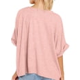 thumbnail image 3 of Langwyqu Summer Fashion Women Short Sleeve Female Solid Casual Loose Shirt, 3 of 5