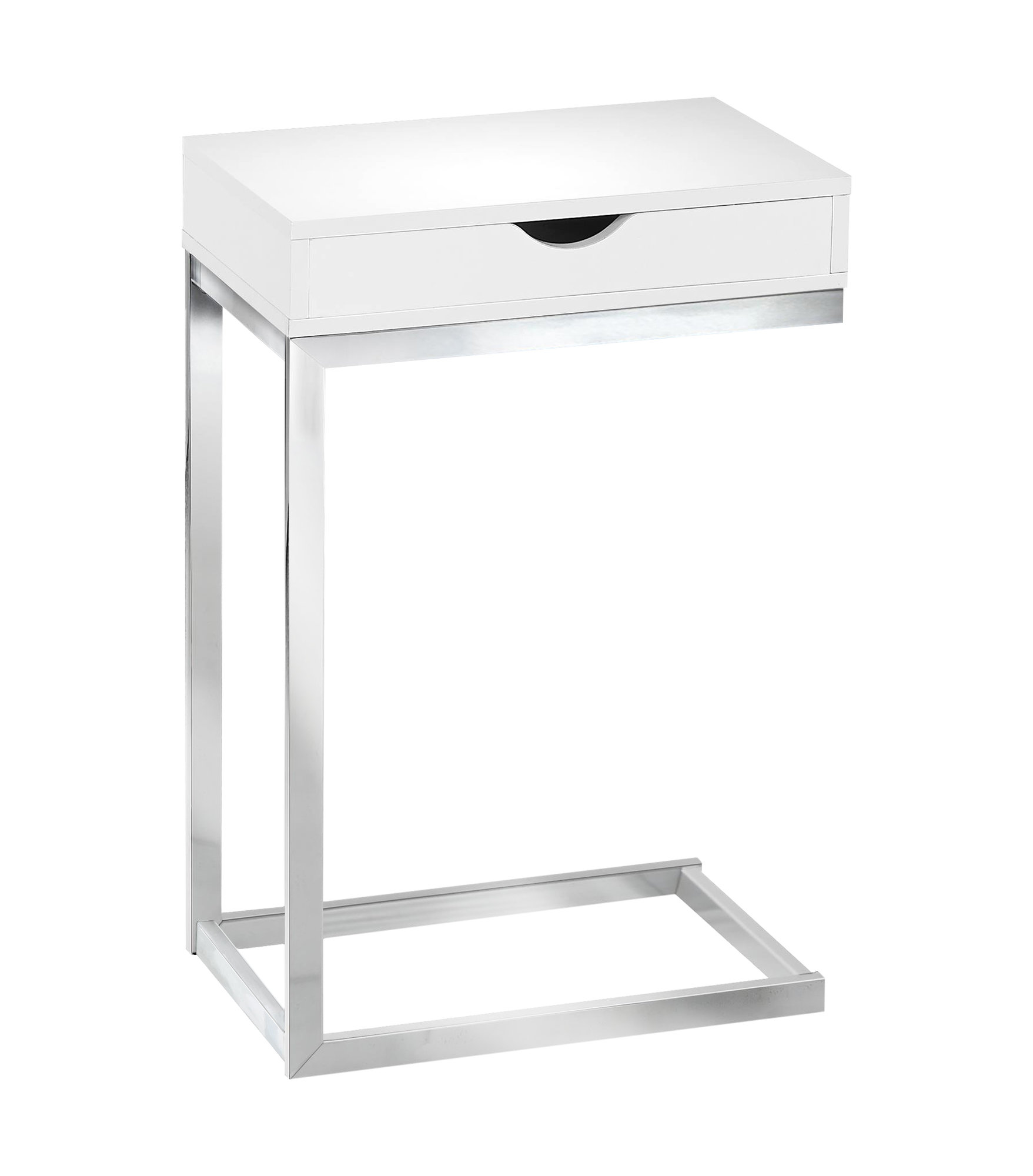24.5" White and Silver Contemporary Rectangular Accent Table