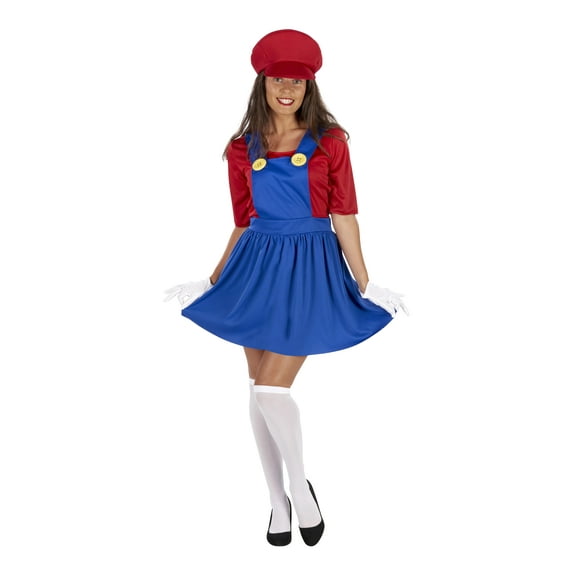 Orion Costumes Super Mario Inspired Red Plumber Adult Dress Costume | Medium Female