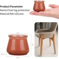 thumbnail image 4 of 16 Pcs High Transparent Chair Leg Covers, Felt Bottom Soft Silicone Furniture Foot Protector Pads (Brown, L), 4 of 6