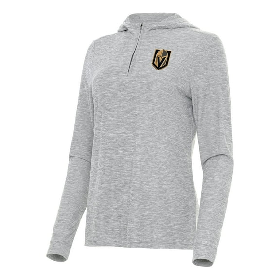 Women's Antigua  Heather Gray Vegas Golden Knights Daybreak Quarter-Zip Hoodie
