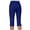 Blue, variant on Capri Pants for Women With Pockets Solid Color Elastic Waist Sports Casual Drawstring Capris Pants With Side Pockets