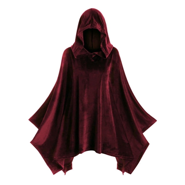 Cape de Mode pour Femmes Cape à Capuche Manteau Chandail en Molleton Assorti Halloween
