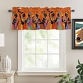 thumbnail image 4 of Black Orange Girls Boho Kitchen Valances for Windows, Small Valance Curtains Rod Pocket Window Treatments Retro Ethnic Abstract Art Window Valances for Living Room Bathroom Bedroom 54"x18", 4 of 9