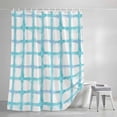 thumbnail image 4 of Blue Plaid Small Stall Shower Curtain, Waterproof Shower Curtains for Bathroom, Farmhouse Buffalo Check Stripes Modern Geometric Washable Fabric Bath Curtain for Bathtub with Hooks 36x78 Inches, 4 of 9