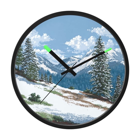 Indoor 12' Voice-Activated Luminous Decoration Wall Clock With LED Night Light Pixel Art