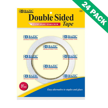 Double Sided Tape, Bazic Best Permanent Double-sided Tape Adhesive For (Best Double Sided Tape For Skin)