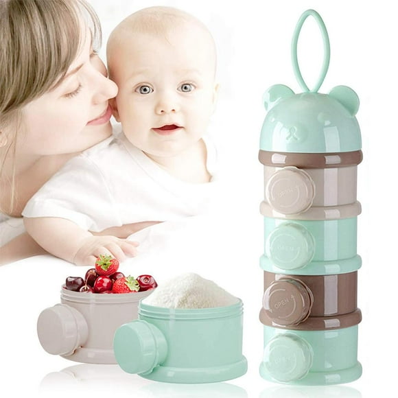 Dispensador portátil de leche en polvo, dispensador de fórmula para bebés, dispensador de 4 fórmulas para bebés, caja contenedora de alimentación para bebés, diseño aerodinámico