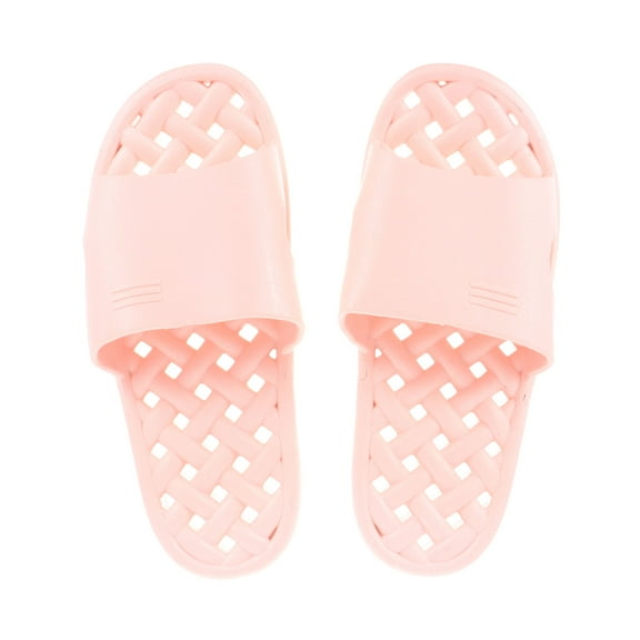 DECORNIJIA 1 Pair Pink Plastic Shower Slippers for Women Home Shoes with Foot Massage