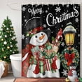 thumbnail image 4 of Christmas Snowman Shower Curtains for Bathroom, Xmas Box Winter Snow Wreaths Lights Black Waterproof Fabric Shower Curtain for Bathroom Bathtub Decoration, Machine Washable, 54x"78", 4 of 9