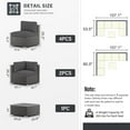 thumbnail image 5 of SUNCROWN 7-Piece Outdoor Patio Furniture Sofa Set All-Weather Black Wicker Sectional Conversation Set with Modern Glass Coffee Table and Cushions (Grey), 5 of 9