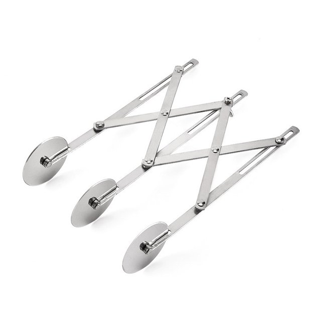 Rebanadora de Pizza de acero inoxidable, rebanadora de Pizza extensible, cuchillo de repostería multiredonda, cortador para hornear, cortador de masa para galletas con rodillo Sincero Hogar