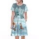 thumbnail image 1 of Easygdp Gnome And Red Fox Fishing para Vestido Transpirable de Mujer, Vestido Suelto de Manga Corta con Pliegues y Bolsillos para el Verano, 1 of 6