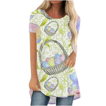 

Long Sleeve Shirts for Women Womens Long Sleeve Tops Easter Day Women s Ladies Crew Neck Loose Fit Tops Casual Print T-Shirts Short Sleeve Blouse Workout Tops Clearance 2022 Workout Tank Tops