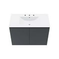 thumbnail image 5 of Modway Bryn 36" Wall-Mount Bathroom Vanity in Gray White, 5 of 9