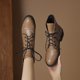 thumbnail image 4 of NECHOLOGY Botas Mujer Adulto Femenino Zapatos Botines mujer Botas de cuero con punta redonda y tacón y grueso para mujer, diseño de cremallera, con tiras, talla media, botines, botas (Beige, 9), 4 of 5