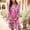 Pink, variant on Women's Casual Tennis Dress Bohemian Tunic with Ethnic Printed Tassel Tie Neck Loose Fit for Everyday Wear Pink 4XL