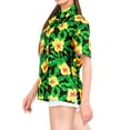 thumbnail image 5 of LA LEELA Hawaiian Shirts Womens Floral Summer Button Down Beach Party Blouse Shirt T-Shirt Blouses Short Sleeve Vacation Tee Shirts for Women XL Allover Flower, Black, 5 of 5