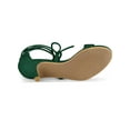 thumbnail image 5 of BLISSFUL STEP Women's Open Toe Kitten Heel Lace Up Sandals, 5 of 8