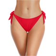 thumbnail image 2 of DORKASM Women's Side Tie Bikini Bottoms with High Waist - Adjustable String Swim Pant for Comfort & Fit Red 2XL, 2 of 5