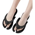 thumbnail image 3 of oqasdz Women's Slippers Travel Portable Flip Flops Indoor Outdoor Bathroom Shower Shoes Sandals with Flat Sole for Beach Pool,Black, 3 of 6