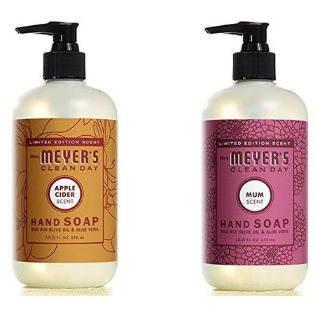 Mrs. Meyers Autumn Hand Soap Bundle: 2 items - (1) Mrs. Meyers Mum Hand Soap  (1) Mrs. Meyers Apple Cider Hand Soap