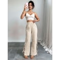 thumbnail image 4 of Womens Gingham Plaid Wide Leg Pants Y2k Lounge Pants Lace Up Loose Trousers Color XL, 4 of 9