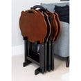 thumbnail image 5 of Contemporary Home Living 5-Piece Wooden Folding Tray Table Set - 26.25" - Brown and Black, 5 of 9