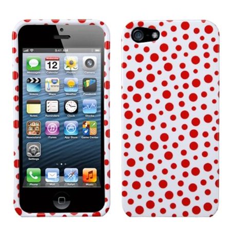 Insten Red Mixed Polka Dots Phone Case for Apple iPhone SE / 5S / (Best M Itx Case)