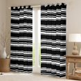thumbnail image 2 of Manfei Black White Black Out Curtains, Geometric Stripe Curtains Pack of 2 (42x63 Each), Modern Minimalsit Bedroom Curtains, Luxury Room Decor, 2 of 6