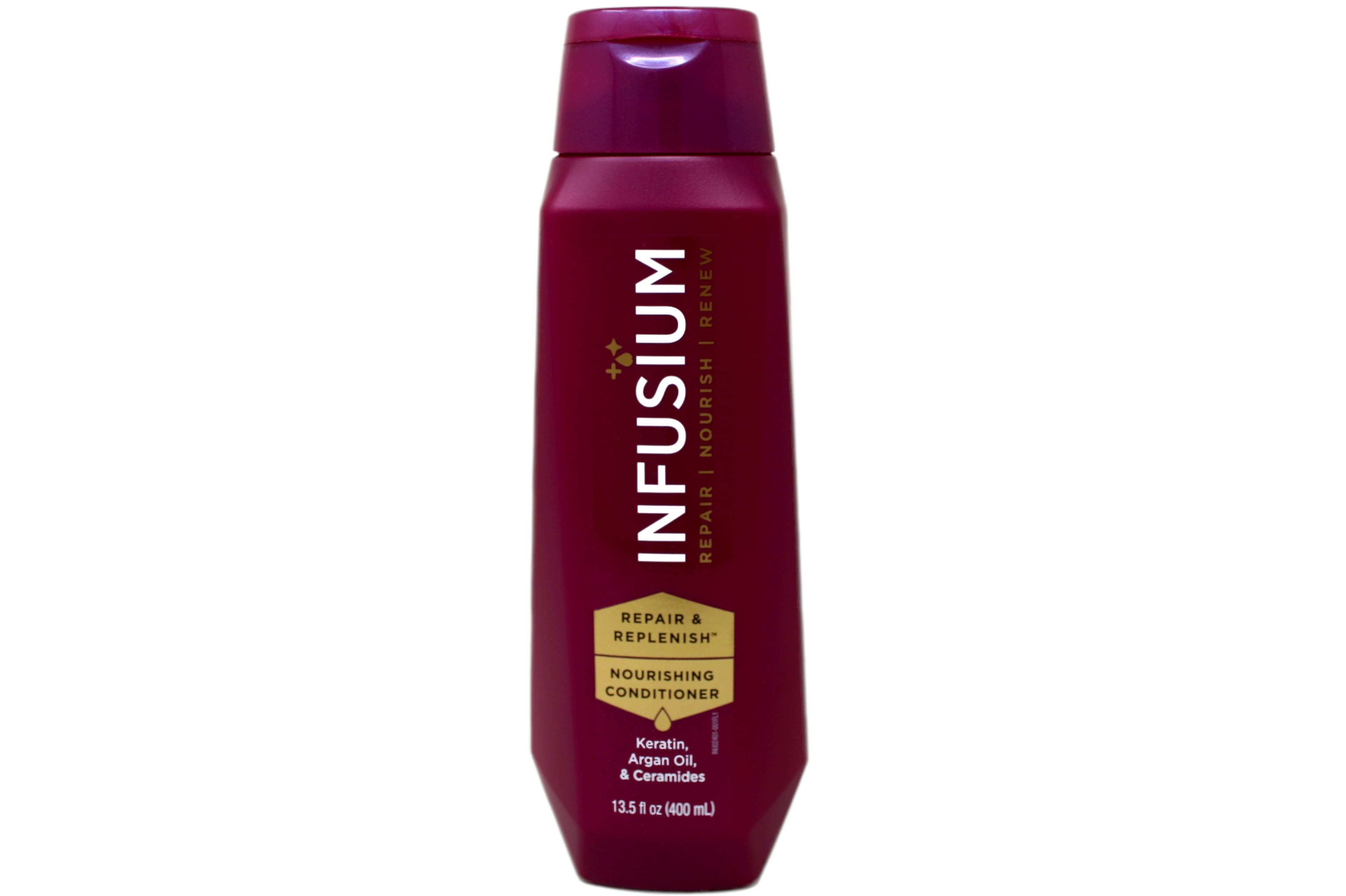 (3 pack) Infusium Repair & Replenish Conditioner, Nourish, Renew, with Keratin, Argan Oil, Ceramides for Dry, Damaged Hair, 13.5 Fl Oz