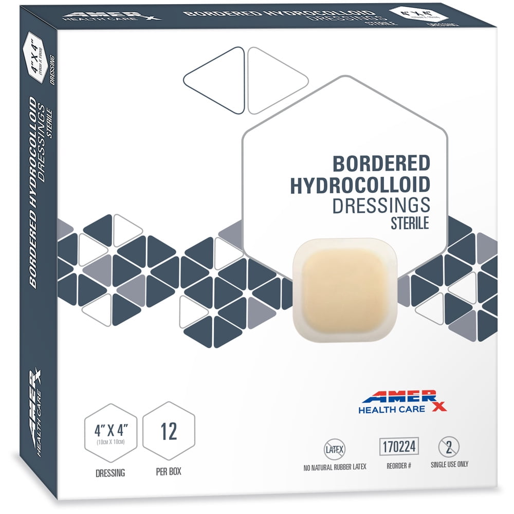 AMERX Hydrocolloid Dressing (4x4) WaterResistant SelfAdhesive