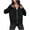 Black, variant on Women's Zip up Sweatshirt Collared Neck Long Sleeve Loose Casual Lightweight Jacket with Pockets