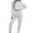 Gray, variant on Women's 2 Piece Outfits Fall Winter Jogger Suits Long Sleeve Crop Tops and Sweatpants Comfy Loungewear Sets with Pockets Casual Tracksuit Red
