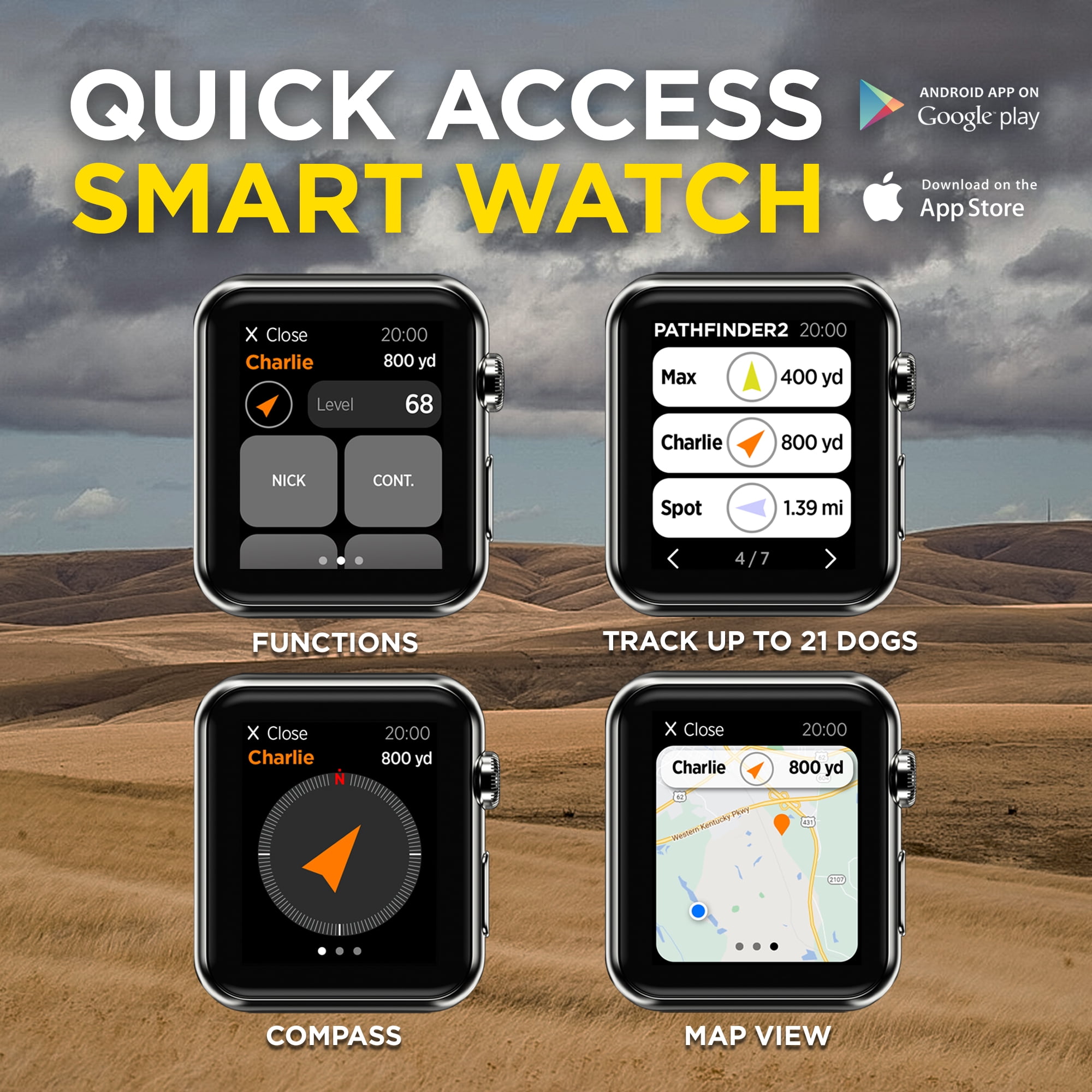 Dogtra Pathfinder 2 Additional Receiver Black Dog GPS Tracker e Collar Green LED Light No Monthly fees Free App Waterproof Smartwatch Control Real Time Tracking Long Range Smartphone Required