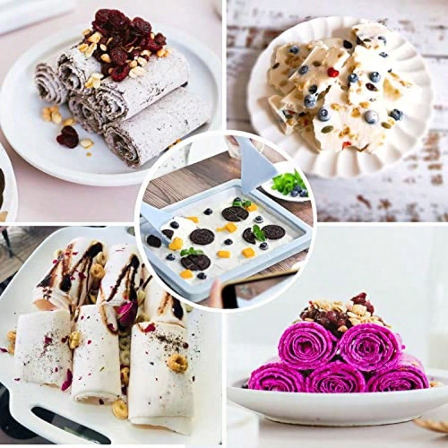 Instant Ice Cream MakerRolled Ice Cream Maker Soft Serve Ice Cream maker Perfect for Frozen Yogurt and More! stainless steel ice cream roll machine for home us.