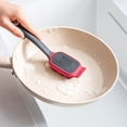 thumbnail image 4 of Brosse de Cuisine à Long Manche - Poils Denses avec Grattoir, Antiadhésive, Résistante à L'Huile, Trou de Suspension pour le Rangement, Rouge, JKODE, 4 of 7